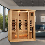 Golden Designs 2025 Reserve Edition 3-Person Full Spectrum Infrared Sauna with Himalayan Salt Bar, a Saunas by Golden Designs (SCS) available at Dansons Medical