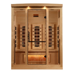 Golden Designs 2025 Reserve Edition 3-Person Full Spectrum Infrared Sauna with Himalayan Salt Bar, a Saunas by Golden Designs (SCS) available at Dansons Medical