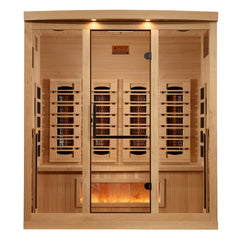 Golden Designs Reserve Edition 4-Person Full Spectrum Near Zero EMF FAR Infrared Sauna with Himalayan Salt Bar, a Saunas by Golden Designs (SCS) available at Dansons Medical