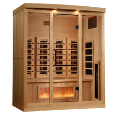 Golden Designs Reserve Edition 4-Person Full Spectrum Near Zero EMF FAR Infrared Sauna with Himalayan Salt Bar, a Saunas by Golden Designs (SCS) available at Dansons Medical