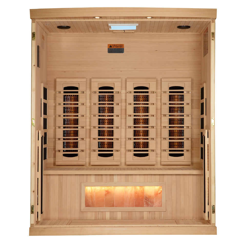 Golden Designs Reserve Edition 4-Person Full Spectrum Near Zero EMF FAR Infrared Sauna with Himalayan Salt Bar, a Saunas by Golden Designs (SCS) available at Dansons Medical