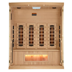 Golden Designs Reserve Edition 4-Person Full Spectrum Near Zero EMF FAR Infrared Sauna with Himalayan Salt Bar, a Saunas by Golden Designs (SCS) available at Dansons Medical