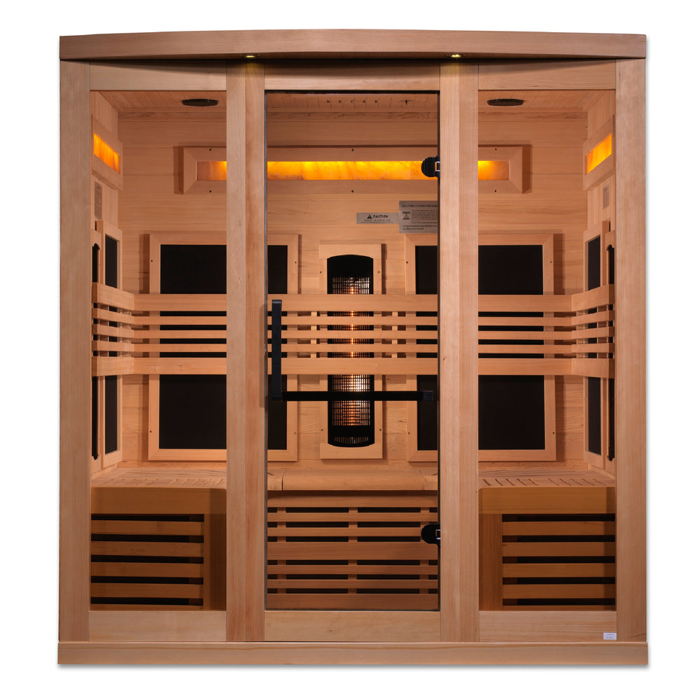 Golden Designs Reserve Edition 6-Person Full Spectrum Near Zero EMF Infrared Sauna with Himalayan Salt Bar, a Saunas by Golden Designs (SCS) available at Dansons Medical
