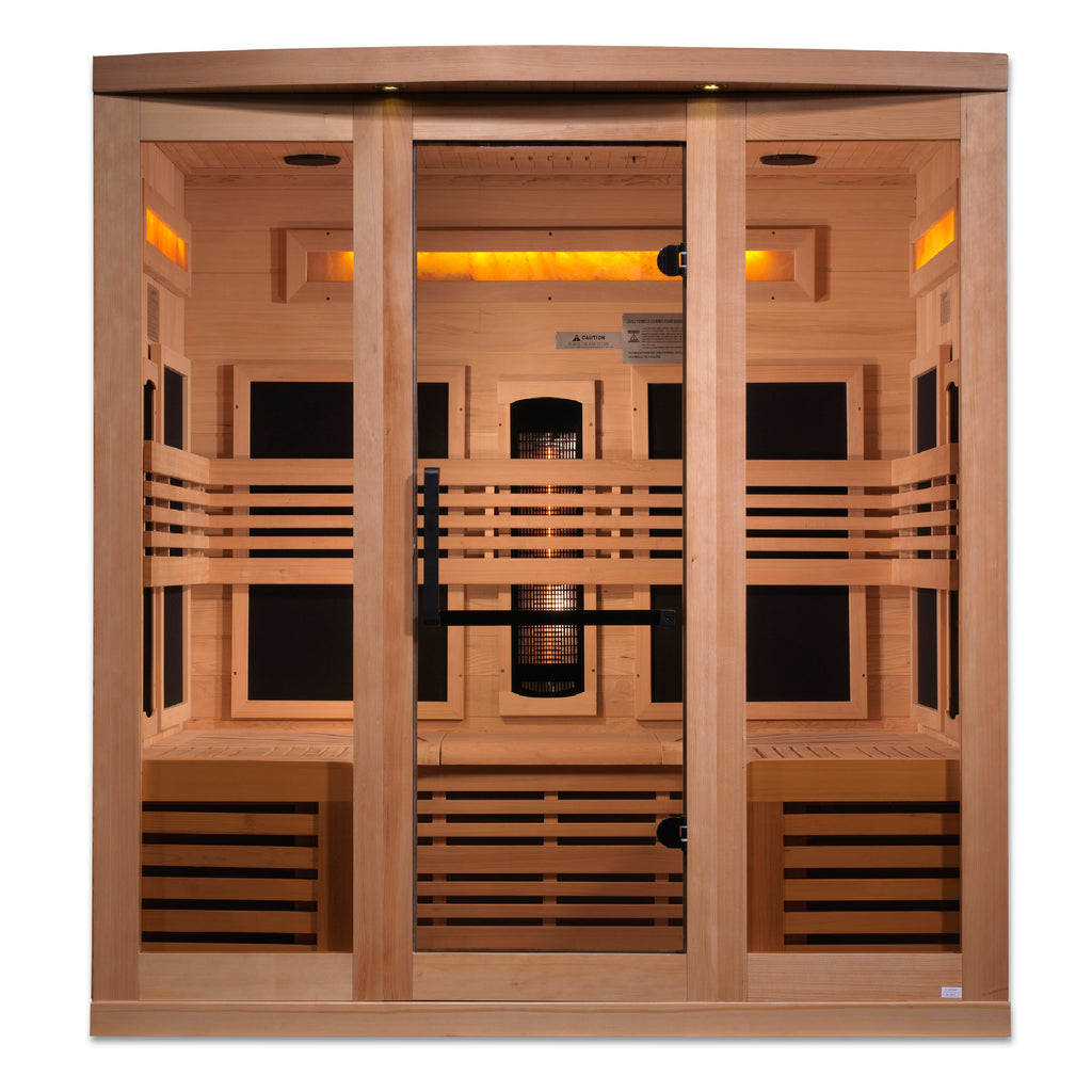 Golden Designs Reserve Edition 6-Person Full Spectrum Near Zero EMF Infrared Sauna with Himalayan Salt Bar, a Saunas by Golden Designs (SCS) available at Dansons Medical