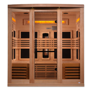 Golden Designs Reserve Edition 6-Person Full Spectrum Near Zero EMF Infrared Sauna with Himalayan Salt Bar, a Saunas by Golden Designs (SCS) available at Dansons Medical