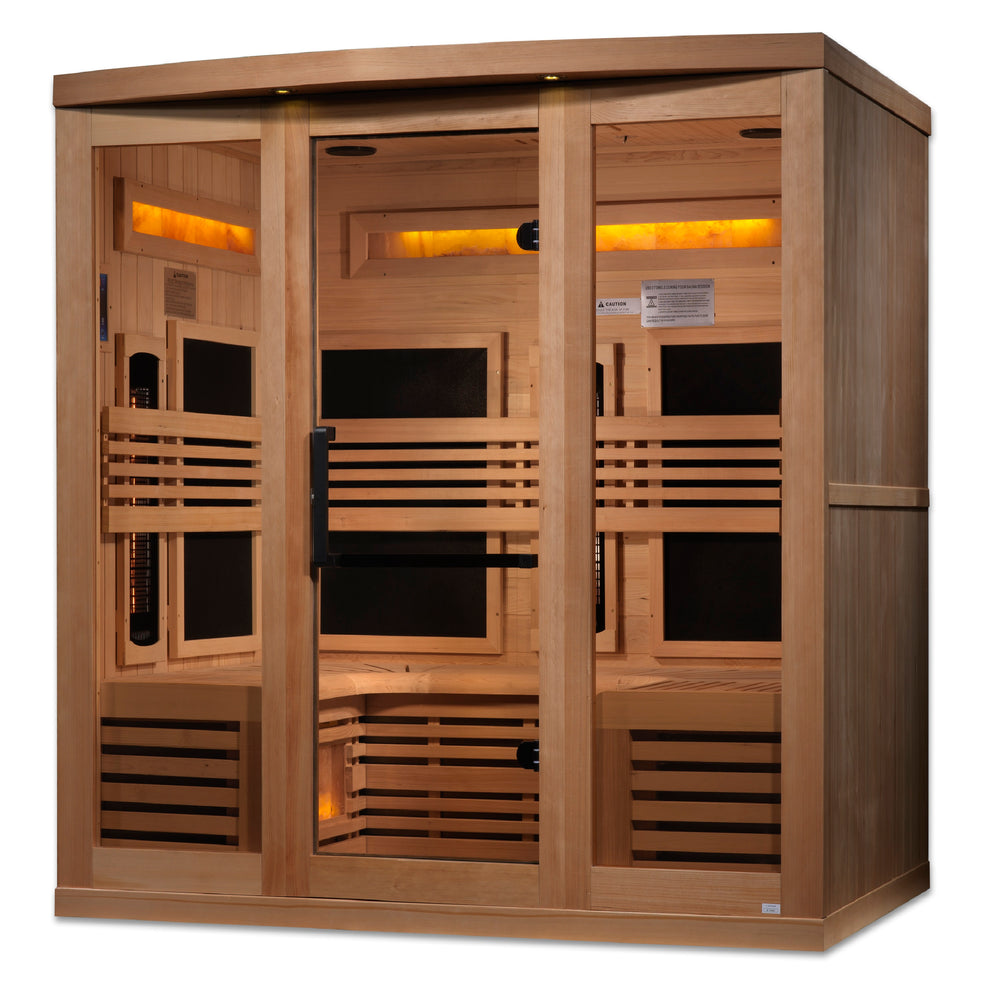 Golden Designs Reserve Edition 6-Person Full Spectrum Near Zero EMF Infrared Sauna with Himalayan Salt Bar, a Saunas by Golden Designs (SCS) available at Dansons Medical