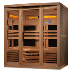 Golden Designs Reserve Edition 6-Person Full Spectrum Near Zero EMF Infrared Sauna with Himalayan Salt Bar, a Saunas by Golden Designs (SCS) available at Dansons Medical
