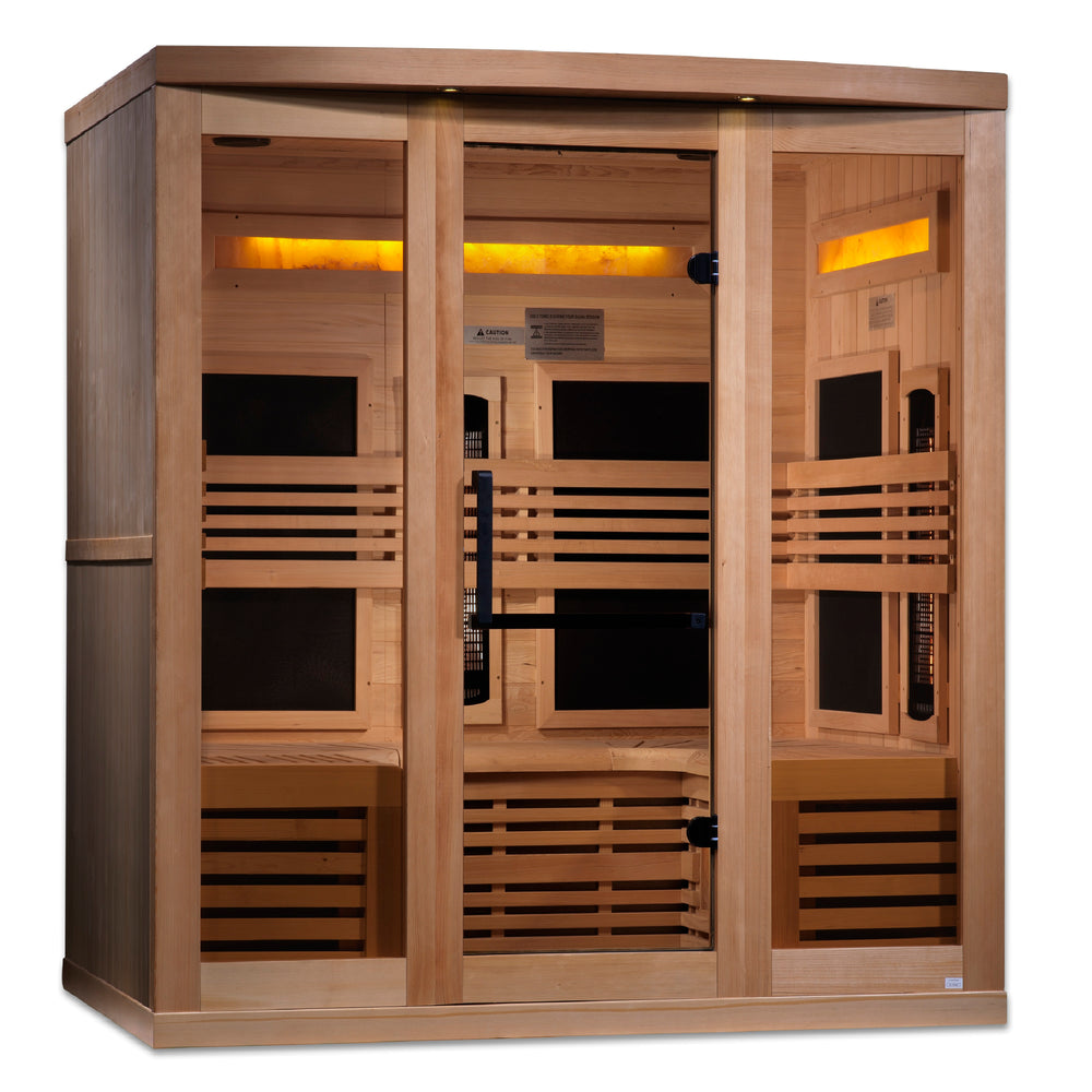 Golden Designs Reserve Edition 6-Person Full Spectrum Near Zero EMF Infrared Sauna with Himalayan Salt Bar, a Saunas by Golden Designs (SCS) available at Dansons Medical