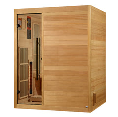 Golden Designs Soria 3-Person Full Spectrum Hybrid Indoor Sauna with Harvia Stove, a Saunas by Golden Designs (SCS) available at Dansons Medical