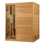Golden Designs Soria 3-Person Full Spectrum Hybrid Indoor Sauna with Harvia Stove, a Saunas by Golden Designs (SCS) available at Dansons Medical
