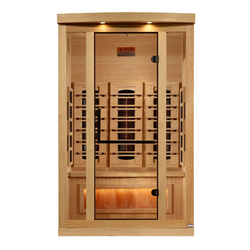 Golden Designs 2025 Reserve Edition 2-Person Full Spectrum Infrared Sauna with Himalayan Salt Bar, a Saunas by Golden Designs (SCS) available at Dansons Medical