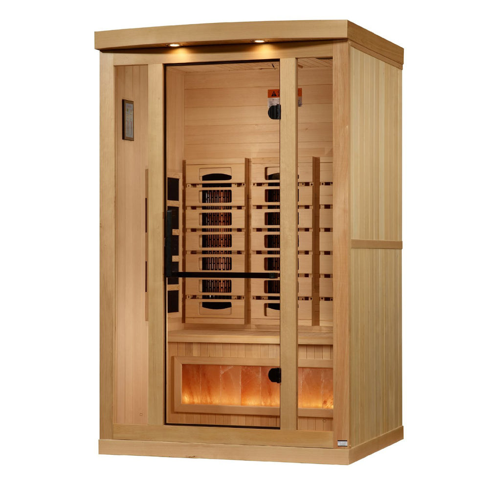 Golden Designs 2025 Reserve Edition 2-Person Full Spectrum Infrared Sauna with Himalayan Salt Bar, a Saunas by Golden Designs (SCS) available at Dansons Medical