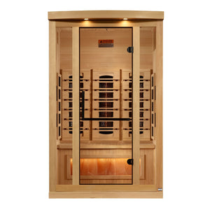 Golden Designs 2025 Reserve Edition 2-Person Full Spectrum Infrared Sauna with Himalayan Salt Bar, a Saunas by Golden Designs (SCS) available at Dansons Medical