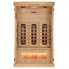 Golden Designs 2025 Reserve Edition 2-Person Full Spectrum Infrared Sauna with Himalayan Salt Bar, a Saunas by Golden Designs (SCS) available at Dansons Medical