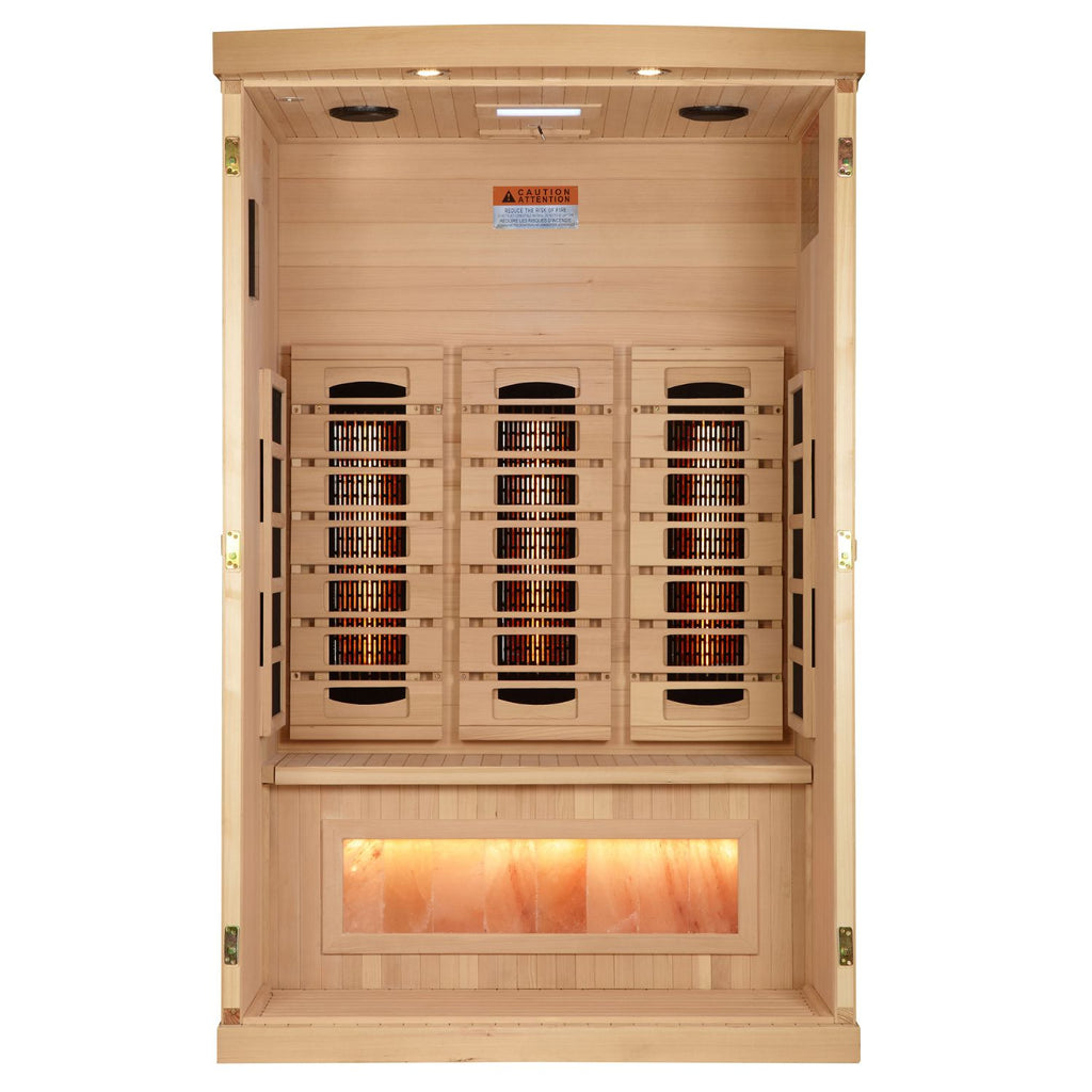 Golden Designs 2025 Reserve Edition 2-Person Full Spectrum Infrared Sauna with Himalayan Salt Bar, a Saunas by Golden Designs (SCS) available at Dansons Medical