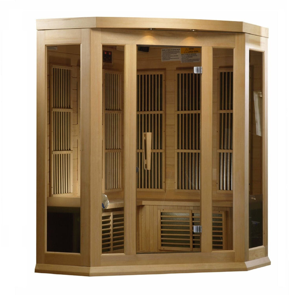 Golden Designs Maxxus 3-Person Corner Low EMF FAR Infrared Sauna - sold by Dansons Medical - Saunas manufactured by Golden Designs (SCS)