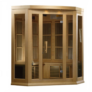 Golden Designs Maxxus 3-Person Corner Low EMF FAR Infrared Sauna