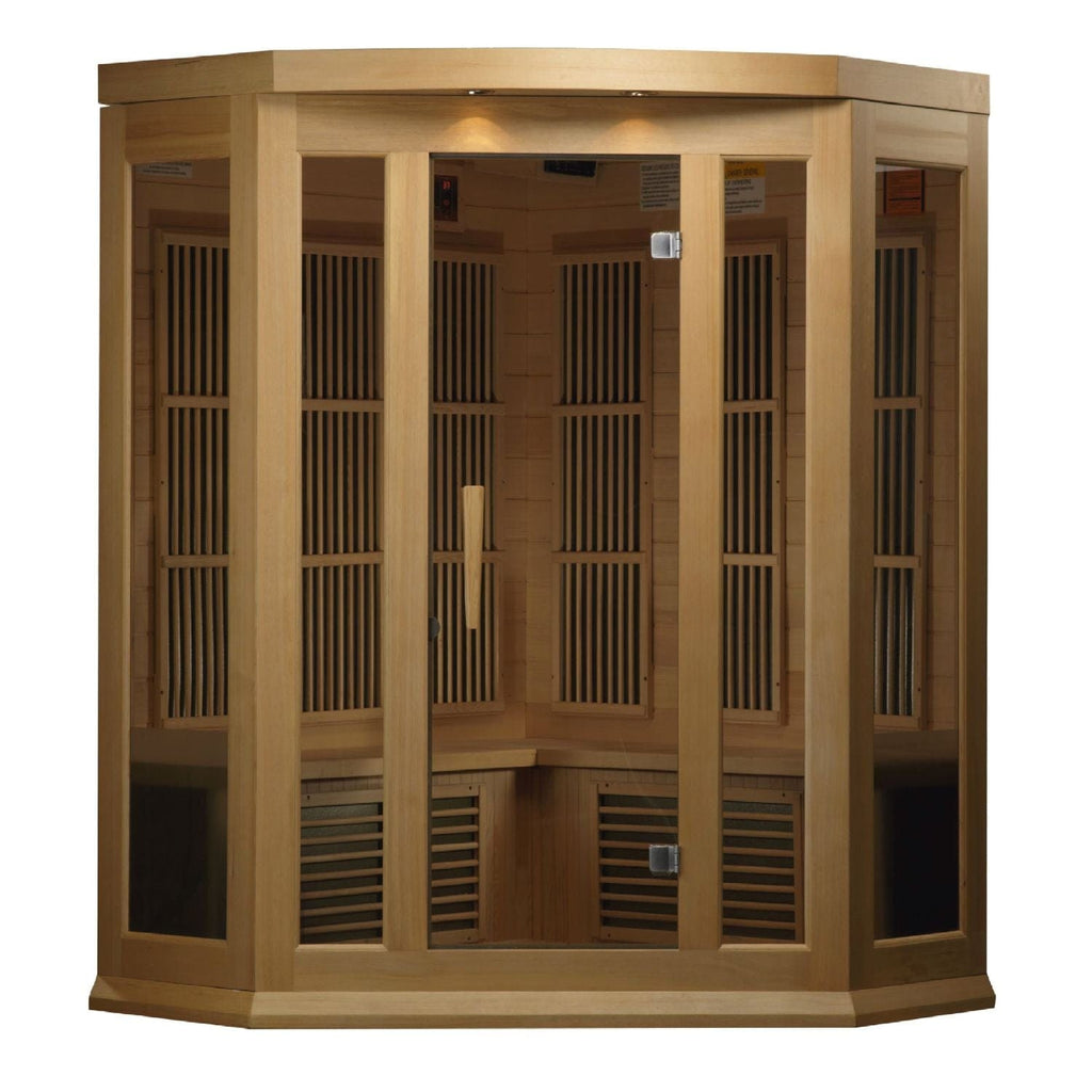 Golden Designs Maxxus 3-Person Corner Low EMF FAR Infrared Sauna - sold by Dansons Medical - Saunas manufactured by Golden Designs (SCS)