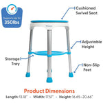 Journey EZ Swivel Shower Stool - sold by Dansons Medical - Shower Seats manufactured by Journey Health & Lifestyle