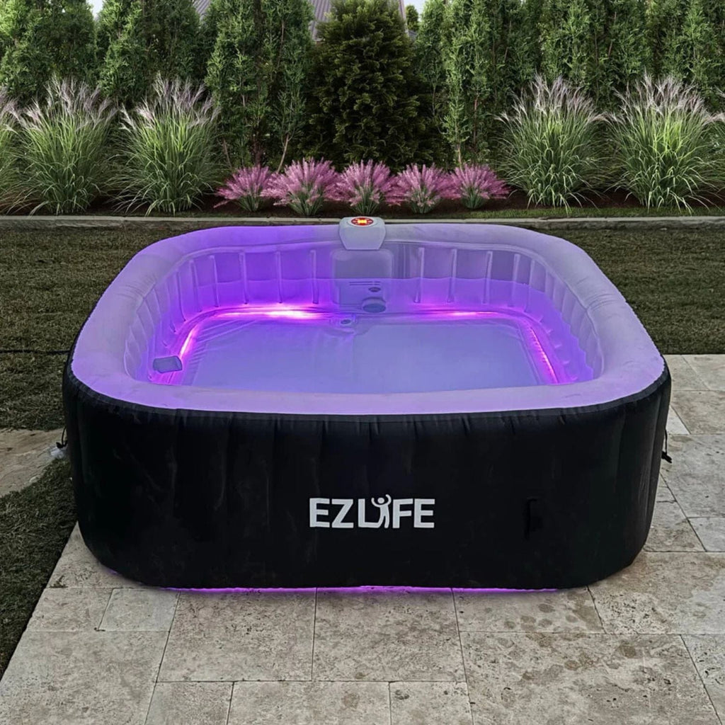 Lifesmart 6-Person Inflatable Square Hot Tub with LED Lights