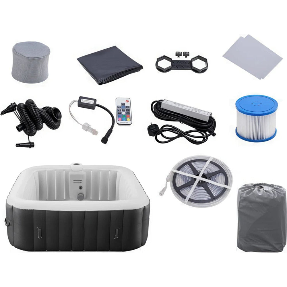 Lifesmart 6-Person Inflatable Square Hot Tub with LED Lights - sold by Dansons Medical - Hot and Cold Tubs manufactured by Lifesmart (SCS)