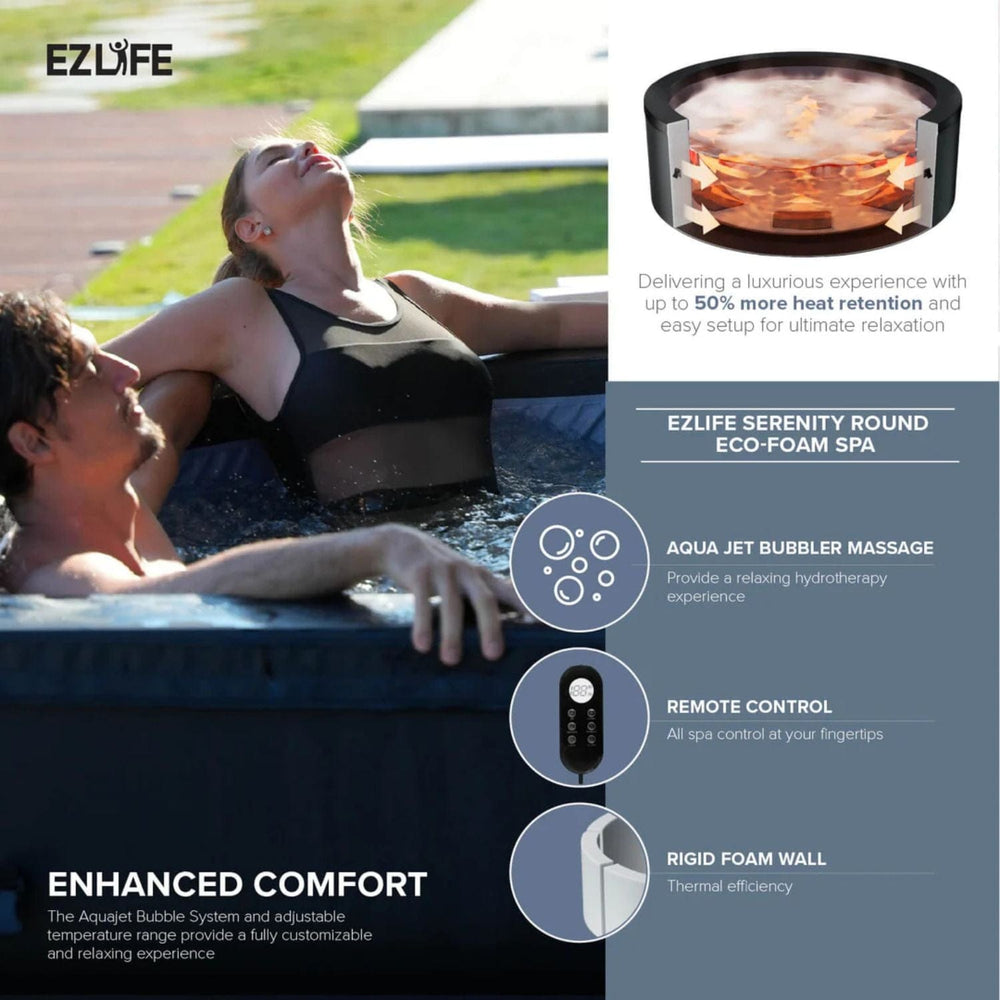 Lifesmart EZLIFE Alba 7-Person Round Eco Foam Hot Tub - sold by Dansons Medical - Hot and Cold Tubs manufactured by Lifesmart (SCS)