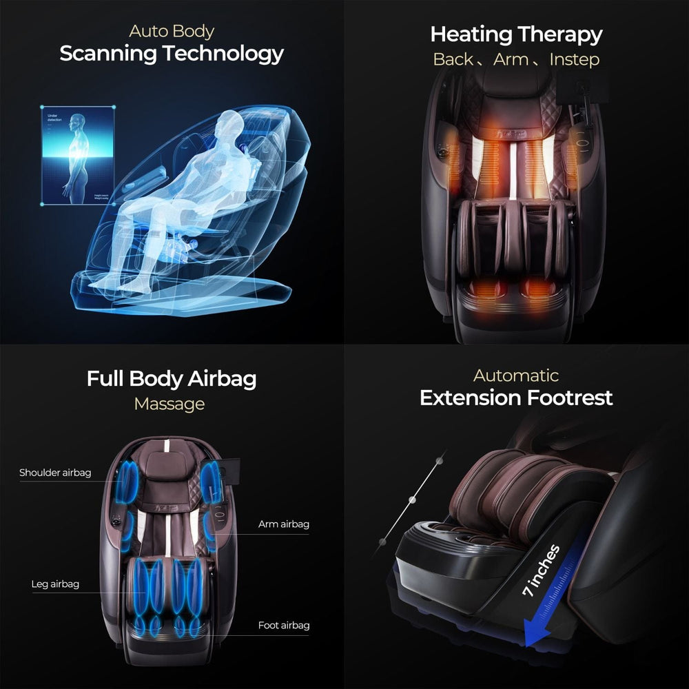 Lifesmart R9775EBLK 4D Dual Core Faux Leather Massage Chair - sold by Dansons Medical - Massage Chairs manufactured by Lifesmart (SCS)