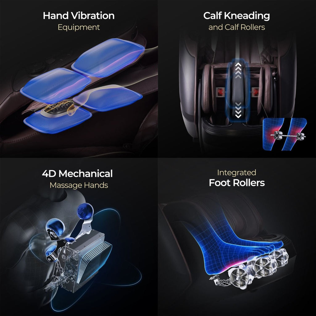 Lifesmart R9775EBLK 4D Dual Core Faux Leather Massage Chair