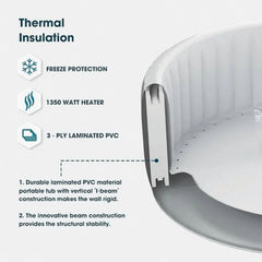 Lifesmart 4-Person Inflatable Round Hot Tub - sold by Dansons Medical - Hot and Cold Tubs manufactured by Lifesmart (SCS)