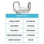 Lumex Locking Raised Toilet Seat With Removable Armrests, Non-Retail Packaging - sold by Dansons Medical -  manufactured by Graham Field