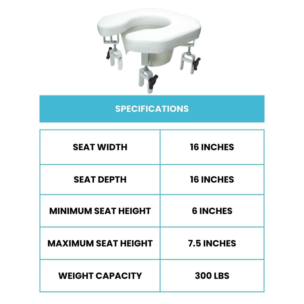 Lumex Multi-Position Open Padded Raised Toilet - sold by Dansons Medical -  manufactured by Graham Field
