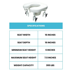 Lumex Multi-Position Open Padded Raised Toilet - sold by Dansons Medical -  manufactured by Graham Field