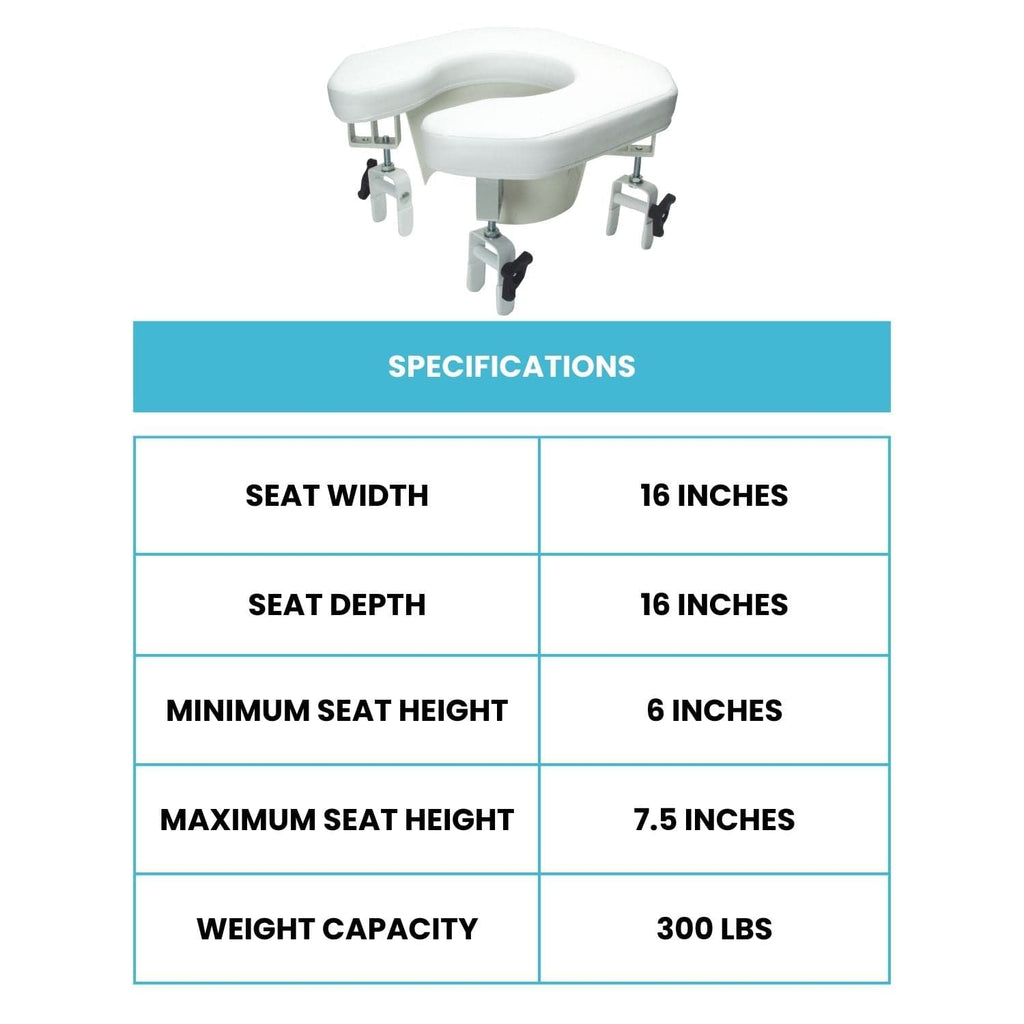 Lumex Multi-Position Open Padded Raised Toilet - sold by Dansons Medical -  manufactured by Graham Field
