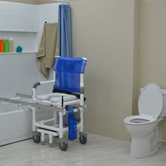 MJM International All-Purpose Dual Shower/Transfer Chair with Elongated Seat