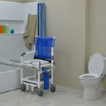 MJM International All-Purpose Dual Shower/Transfer Chair with Elongated Seat
