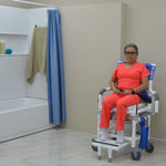 MJM International All-Purpose Dual Shower/Transfer Chair with Elongated Seat
