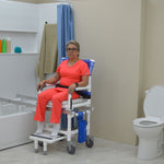 MJM International All-Purpose Dual Shower/Transfer Chair with Elongated Seat