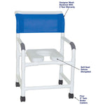 MJM International Deluxe Wide Shower Chair with Elongated Open Front Soft Seat