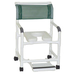 MJM International Deluxe Wide Shower Chair with Elongated Open Front Soft Seat