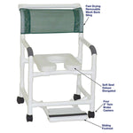 MJM International Deluxe Wide Shower Chair with Elongated Open Front Soft Seat