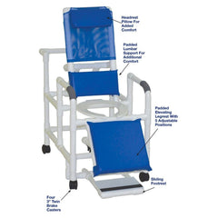 MJM International Reclining Shower Chair with Sliding Footrest
