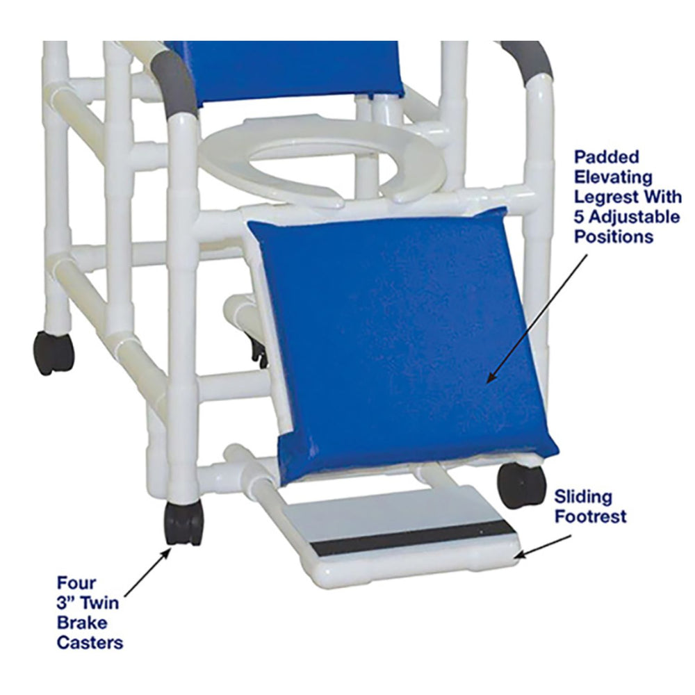 MJM International Reclining Shower Chair with Sliding Footrest