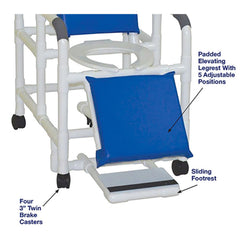 MJM International Reclining Shower Chair with Sliding Footrest