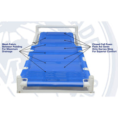 MJM International Shower Gurney with Canvas Drain Pan and Duo Sling