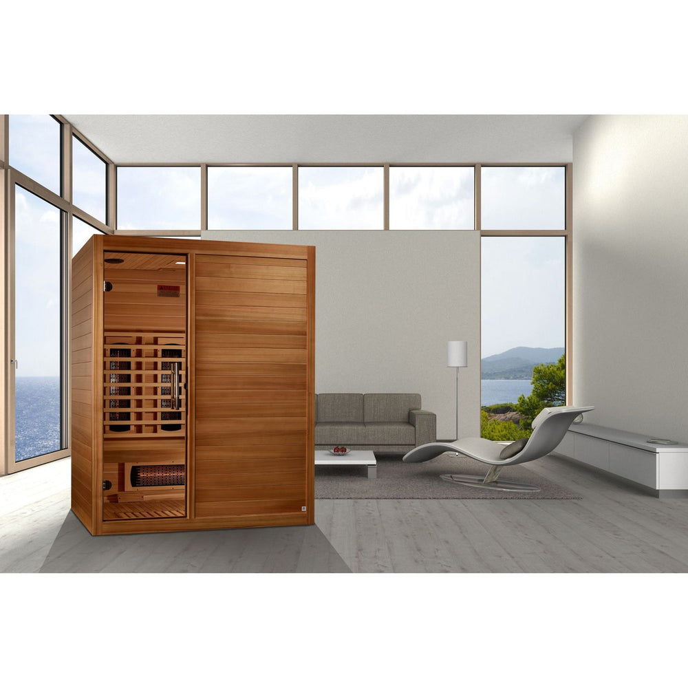 Golden Designs Maxxus S-Line 3-Person Full Spectrum Near Zero EMF FAR Infrared Sauna, a Saunas by Golden Designs (SCS) available at Dansons Medical