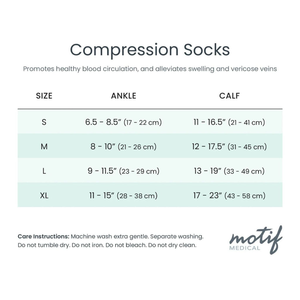 Motif Maternity Compression Socks, a Support & Comfort by Motif Medical (MM) available at Dansons Medical