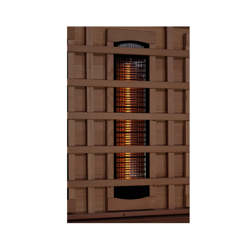 Golden Designs Reserve Edition 6-Person Full Spectrum Near Zero EMF Infrared Sauna with Himalayan Salt Bar, a Saunas by Golden Designs (SCS) available at Dansons Medical
