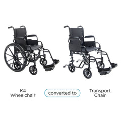 Proactive Medical Protekt Cambria High-Strength Lightweight Convertible Transport Chair/Wheelchair Combo, a Portable Wheelchairs by Proactive Medical available at Dansons Medical