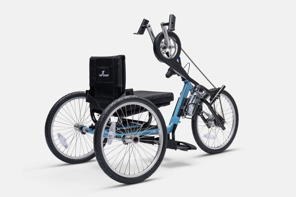 Top End Lil' Excelerator youth handcycle, angled view