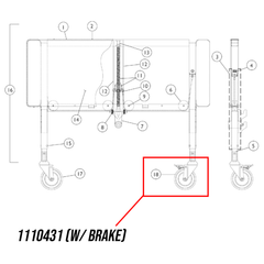 Invacare 5" Caster for Homecare Bed Ends (2ea) - sold by Dansons Medical - Bed Casters manufactured by Invacare